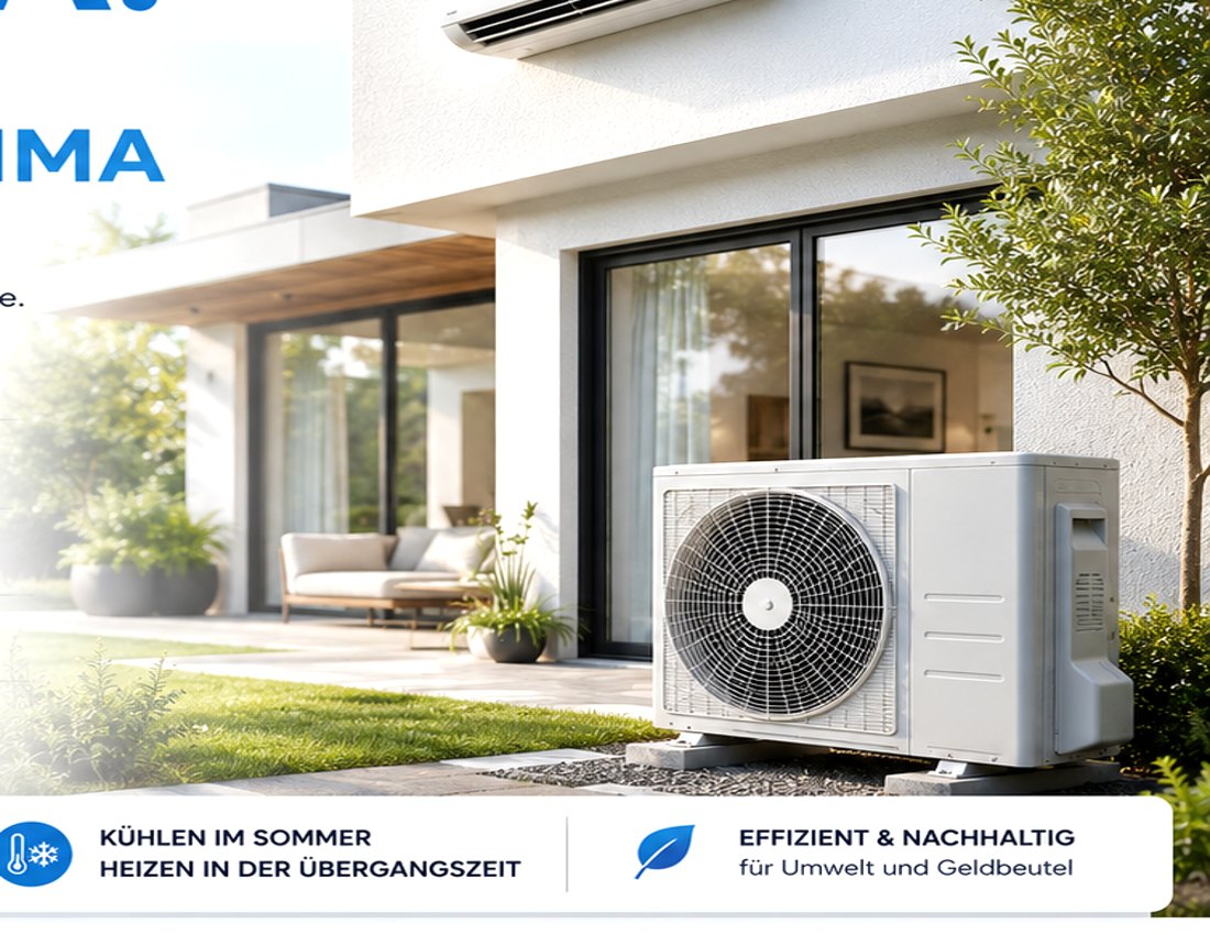 Klimaanlage in einem hellen Wohnraum